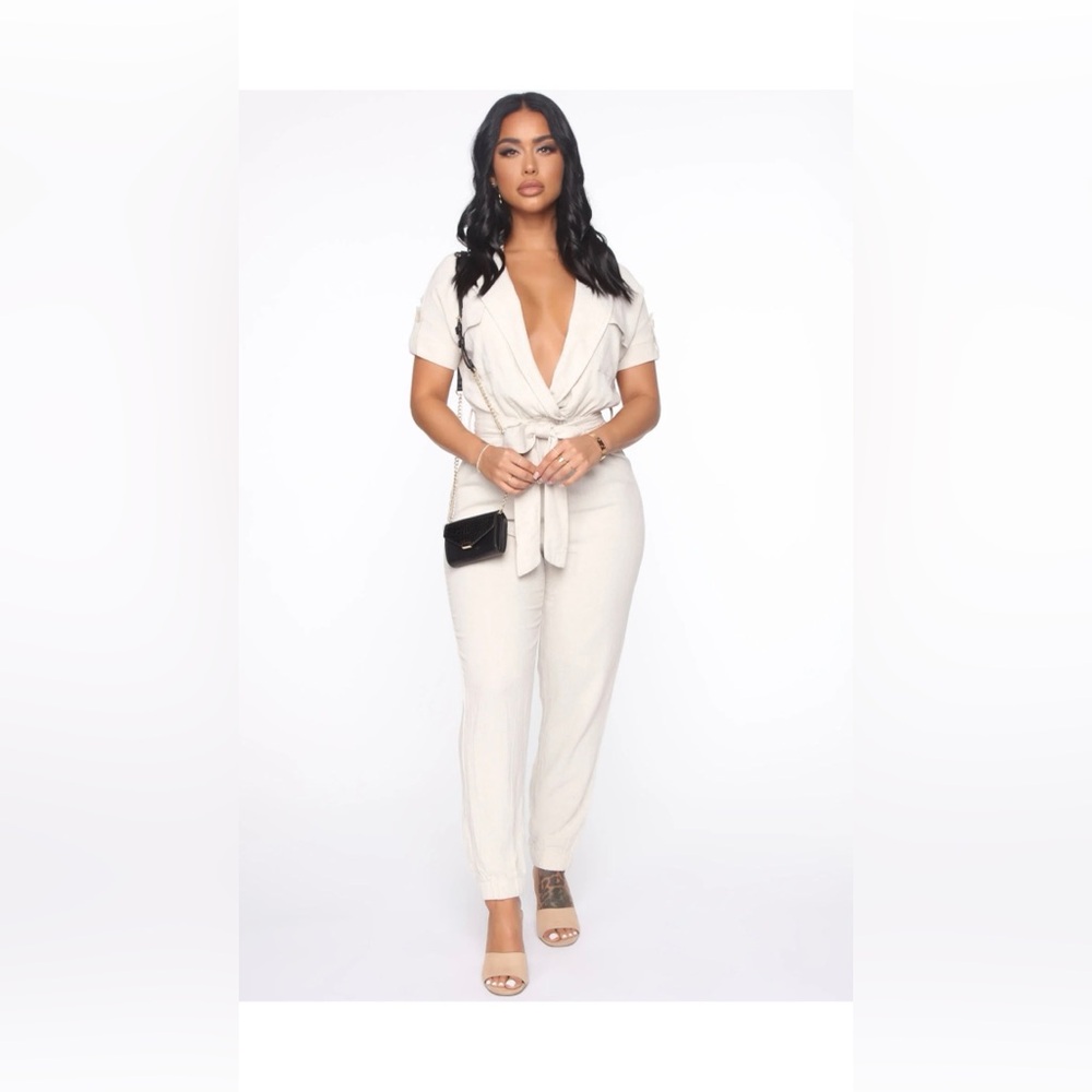 Problem Free Utility Jumpsuit - Oatmeal